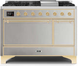 ILVE - 48" Magestic II Series Freestanding Dual Fuel Range - Griddle, Solid Door(s) - Warming Drawer - Liquid Propane ILVE - 48" Magestic II Series Freestanding Dual Fuel Range - Griddle, Solid Door(s) - Warming Drawer - Liquid Propane