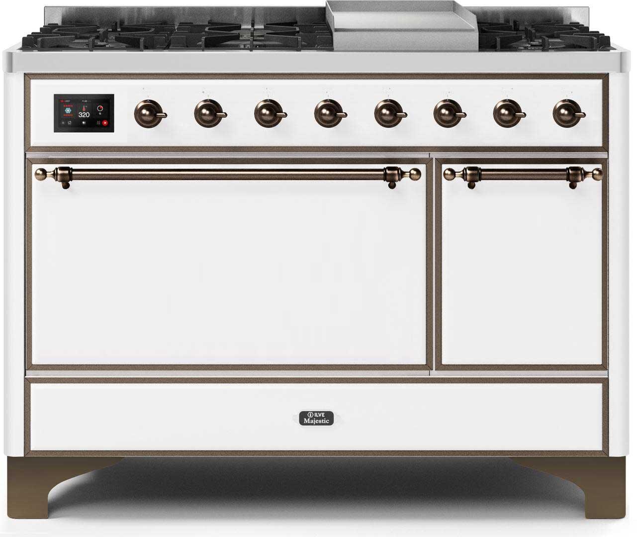 ILVE - 48" Magestic II Series Freestanding Dual Fuel Range - Griddle, Solid Door(s) - Warming Drawer - Liquid Propane ILVE - 48" Magestic II Series Freestanding Dual Fuel Range - Griddle, Solid Door(s) - Warming Drawer - Liquid Propane