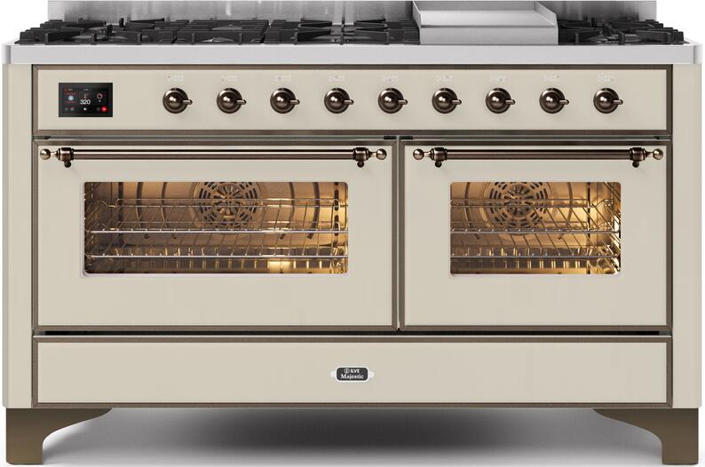 ILVE - 60" Magestic II Series Freestanding Dual Fuel Range - Griddle, Glass Door(s) - Warming Drawer - Liquid Propane ILVE - 60" Magestic II Series Freestanding Dual Fuel Range - Griddle, Glass Door(s) - Warming Drawer - Liquid Propane