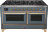 ILVE - 60" Magestic II Series Freestanding Dual Fuel Range - Griddle, Glass Door(s) - Warming Drawer - Liquid Propane ILVE - 60" Magestic II Series Freestanding Dual Fuel Range - Griddle, Glass Door(s) - Warming Drawer - Liquid Propane