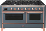 ILVE - 60" Magestic II Series Freestanding Dual Fuel Range - Griddle, Glass Door(s) - Warming Drawer - Liquid Propane ILVE - 60" Magestic II Series Freestanding Dual Fuel Range - Griddle, Glass Door(s) - Warming Drawer - Liquid Propane