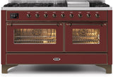 ILVE - 60" Magestic II Series Freestanding Dual Fuel Range - Griddle, Glass Door(s) - Warming Drawer - Liquid Propane ILVE - 60" Magestic II Series Freestanding Dual Fuel Range - Griddle, Glass Door(s) - Warming Drawer - Liquid Propane