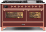 ILVE - 60" Magestic II Series Freestanding Dual Fuel Range - Griddle, Glass Door(s) - Warming Drawer - Liquid Propane ILVE - 60" Magestic II Series Freestanding Dual Fuel Range - Griddle, Glass Door(s) - Warming Drawer - Liquid Propane