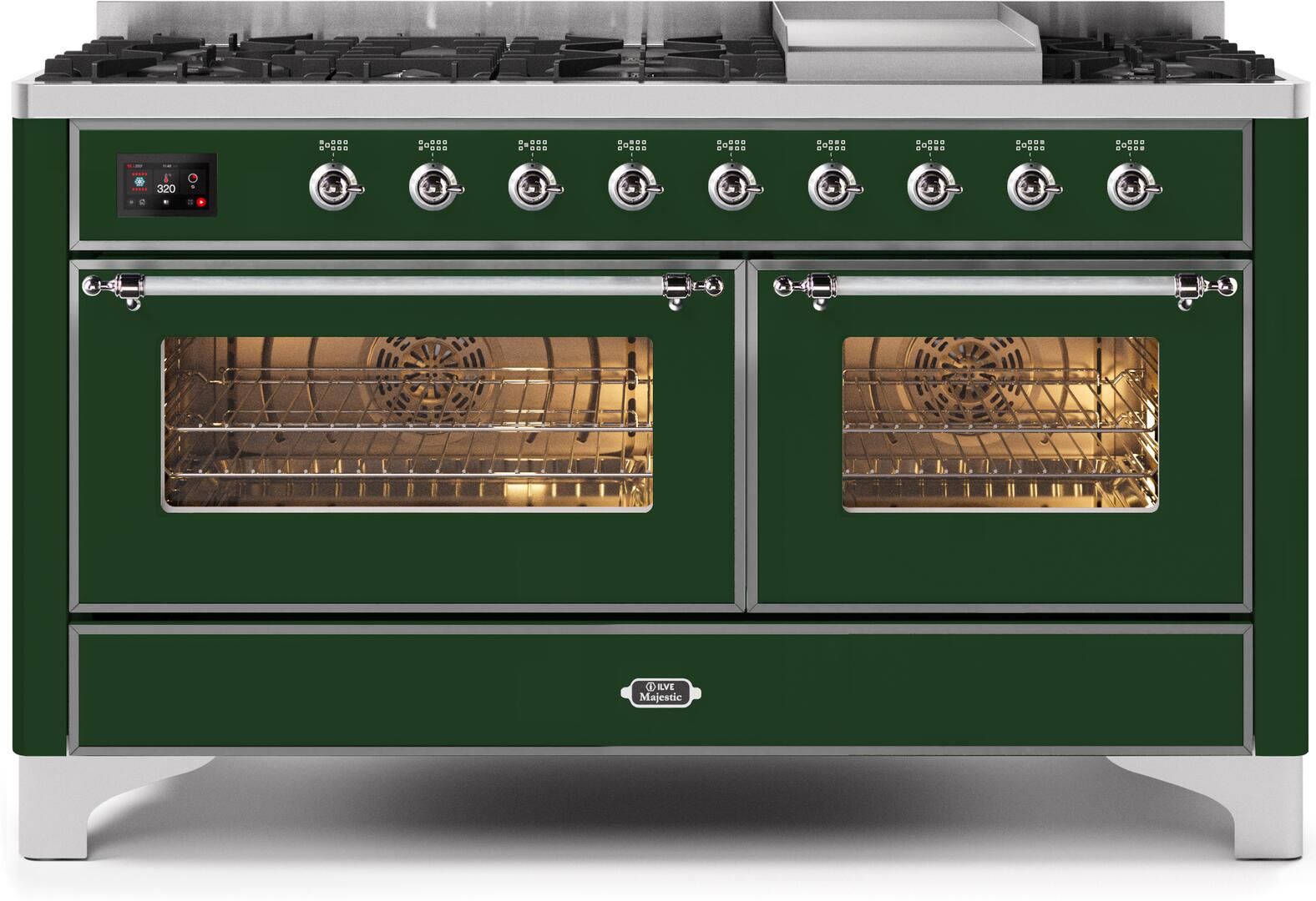 ILVE - 60" Magestic II Series Freestanding Dual Fuel Range - Griddle, Glass Door(s) - Warming Drawer - Liquid Propane ILVE - 60" Magestic II Series Freestanding Dual Fuel Range - Griddle, Glass Door(s) - Warming Drawer - Liquid Propane