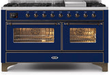 ILVE - 60" Magestic II Series Freestanding Dual Fuel Range - Griddle, Glass Door(s) - Warming Drawer - Liquid Propane ILVE - 60" Magestic II Series Freestanding Dual Fuel Range - Griddle, Glass Door(s) - Warming Drawer - Liquid Propane