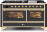 ILVE - 60" Magestic II Series Freestanding Dual Fuel Range - Griddle, Glass Door(s) - Warming Drawer - Liquid Propane ILVE - 60" Magestic II Series Freestanding Dual Fuel Range - Griddle, Glass Door(s) - Warming Drawer - Liquid Propane