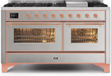 ILVE - 60" Magestic II Series Freestanding Dual Fuel Range - Griddle, Glass Door(s) - Warming Drawer - Liquid Propane ILVE - 60" Magestic II Series Freestanding Dual Fuel Range - Griddle, Glass Door(s) - Warming Drawer - Liquid Propane