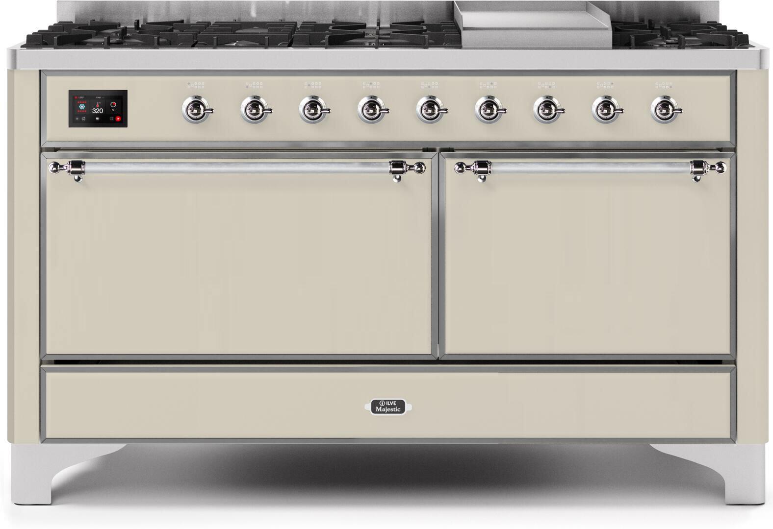 ILVE - 60" Magestic II Series Freestanding Dual Fuel Range - Griddle, Solid Door(s) - Warming Drawer - Liquid Propane ILVE - 60" Magestic II Series Freestanding Dual Fuel Range - Griddle, Solid Door(s) - Warming Drawer - Liquid Propane