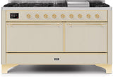 ILVE - 60" Magestic II Series Freestanding Dual Fuel Range - Griddle, Solid Door(s) - Warming Drawer - Liquid Propane ILVE - 60" Magestic II Series Freestanding Dual Fuel Range - Griddle, Solid Door(s) - Warming Drawer - Liquid Propane