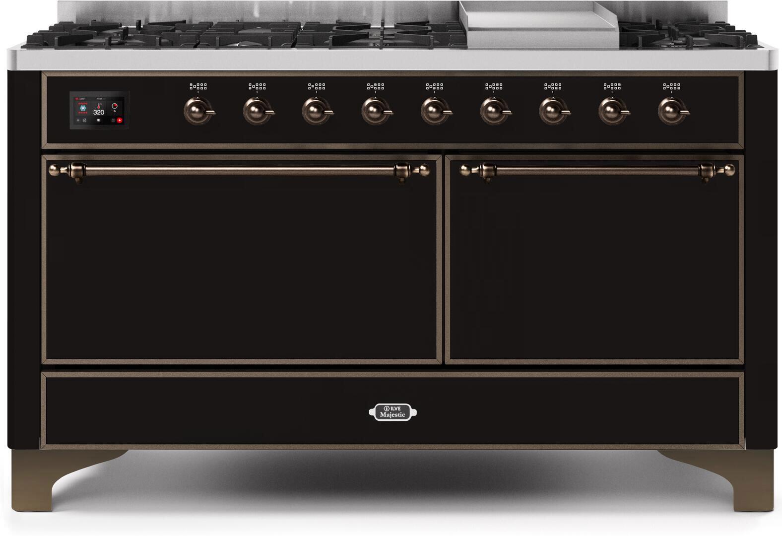 ILVE - 60" Magestic II Series Freestanding Dual Fuel Range - Griddle, Solid Door(s) - Warming Drawer - Liquid Propane ILVE - 60" Magestic II Series Freestanding Dual Fuel Range - Griddle, Solid Door(s) - Warming Drawer - Liquid Propane