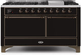 ILVE - 60" Magestic II Series Freestanding Dual Fuel Range - Griddle, Solid Door(s) - Warming Drawer - Liquid Propane ILVE - 60" Magestic II Series Freestanding Dual Fuel Range - Griddle, Solid Door(s) - Warming Drawer - Liquid Propane