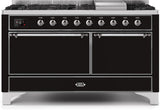 ILVE - 60" Magestic II Series Freestanding Dual Fuel Range - Griddle, Solid Door(s) - Warming Drawer - Liquid Propane ILVE - 60" Magestic II Series Freestanding Dual Fuel Range - Griddle, Solid Door(s) - Warming Drawer - Liquid Propane