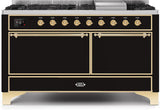 ILVE - 60" Magestic II Series Freestanding Dual Fuel Range - Griddle, Solid Door(s) - Warming Drawer - Liquid Propane ILVE - 60" Magestic II Series Freestanding Dual Fuel Range - Griddle, Solid Door(s) - Warming Drawer - Liquid Propane