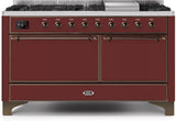ILVE - 60" Magestic II Series Freestanding Dual Fuel Range - Griddle, Solid Door(s) - Warming Drawer - Liquid Propane ILVE - 60" Magestic II Series Freestanding Dual Fuel Range - Griddle, Solid Door(s) - Warming Drawer - Liquid Propane