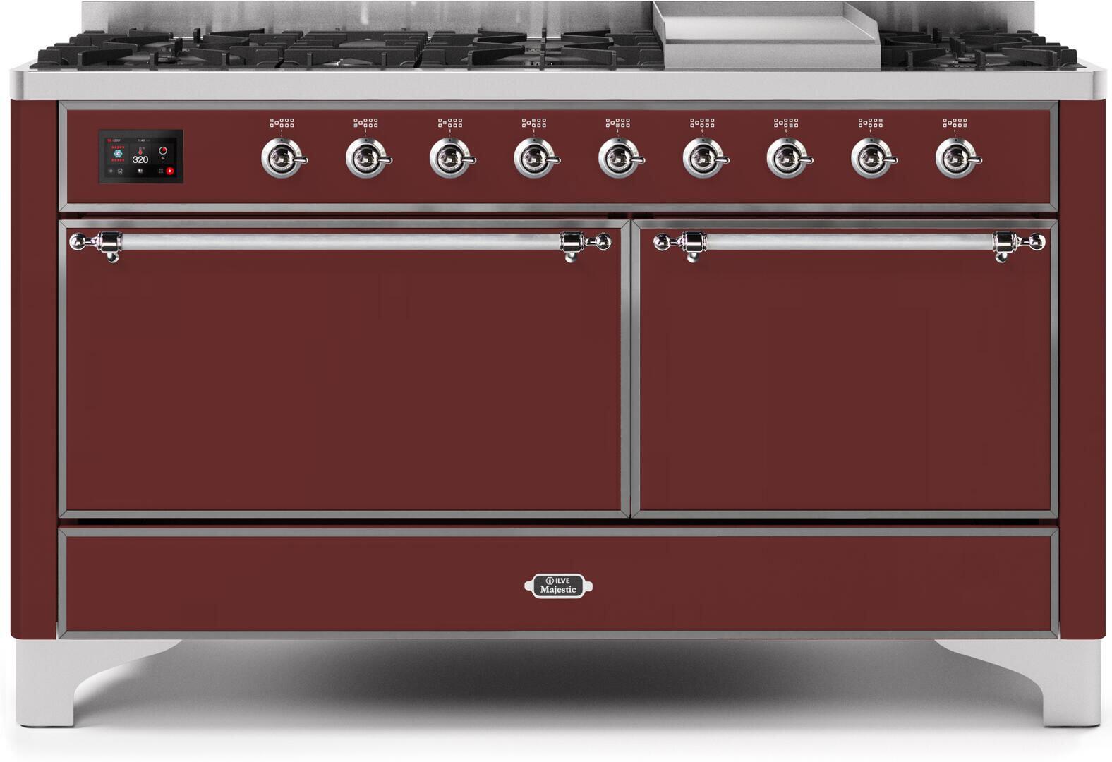 ILVE - 60" Magestic II Series Freestanding Dual Fuel Range - Griddle, Solid Door(s) - Warming Drawer - Liquid Propane ILVE - 60" Magestic II Series Freestanding Dual Fuel Range - Griddle, Solid Door(s) - Warming Drawer - Liquid Propane