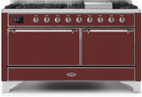 ILVE - 60" Magestic II Series Freestanding Dual Fuel Range - Griddle, Solid Door(s) - Warming Drawer - Liquid Propane ILVE - 60" Magestic II Series Freestanding Dual Fuel Range - Griddle, Solid Door(s) - Warming Drawer - Liquid Propane