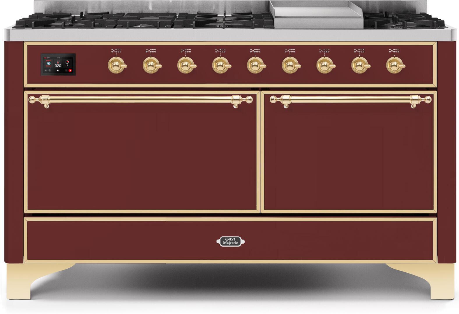 ILVE - 60" Magestic II Series Freestanding Dual Fuel Range - Griddle, Solid Door(s) - Warming Drawer - Liquid Propane ILVE - 60" Magestic II Series Freestanding Dual Fuel Range - Griddle, Solid Door(s) - Warming Drawer - Liquid Propane