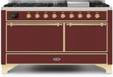 ILVE - 60" Magestic II Series Freestanding Dual Fuel Range - Griddle, Solid Door(s) - Warming Drawer - Liquid Propane ILVE - 60" Magestic II Series Freestanding Dual Fuel Range - Griddle, Solid Door(s) - Warming Drawer - Liquid Propane
