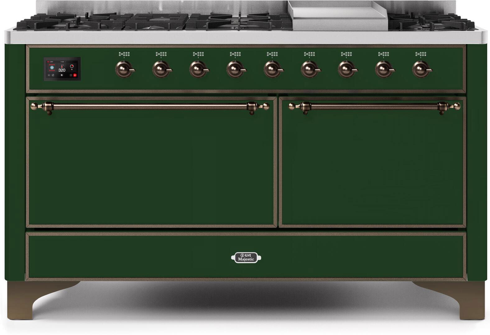 ILVE - 60" Magestic II Series Freestanding Dual Fuel Range - Griddle, Solid Door(s) - Warming Drawer - Liquid Propane ILVE - 60" Magestic II Series Freestanding Dual Fuel Range - Griddle, Solid Door(s) - Warming Drawer - Liquid Propane