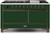 ILVE - 60" Magestic II Series Freestanding Dual Fuel Range - Griddle, Solid Door(s) - Warming Drawer - Liquid Propane ILVE - 60" Magestic II Series Freestanding Dual Fuel Range - Griddle, Solid Door(s) - Warming Drawer - Liquid Propane
