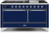 ILVE - 60" Magestic II Series Freestanding Dual Fuel Range - Griddle, Solid Door(s) - Warming Drawer - Liquid Propane ILVE - 60" Magestic II Series Freestanding Dual Fuel Range - Griddle, Solid Door(s) - Warming Drawer - Liquid Propane