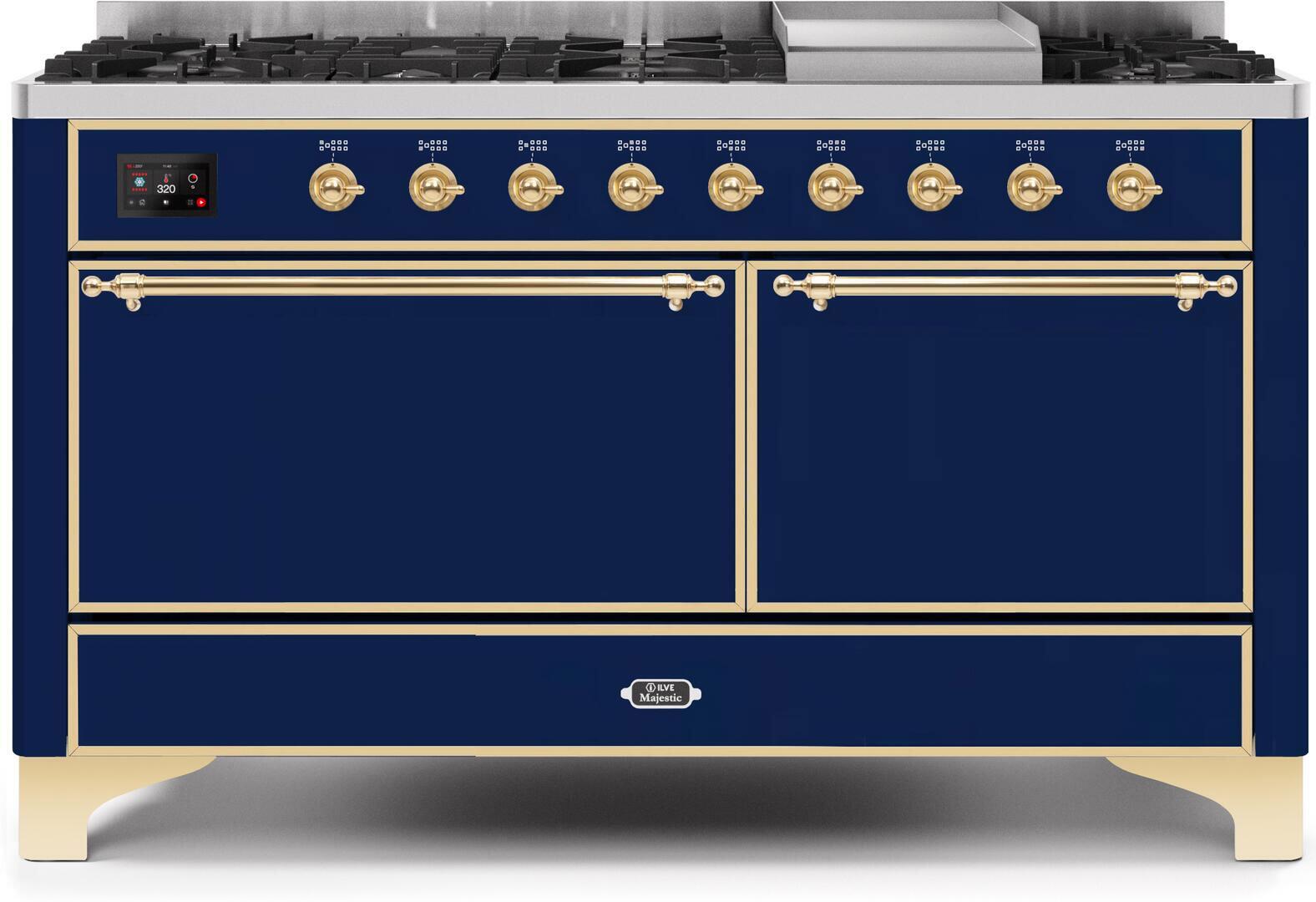 ILVE - 60" Magestic II Series Freestanding Dual Fuel Range - Griddle, Solid Door(s) - Warming Drawer - Liquid Propane ILVE - 60" Magestic II Series Freestanding Dual Fuel Range - Griddle, Solid Door(s) - Warming Drawer - Liquid Propane