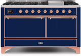 ILVE - 60" Magestic II Series Freestanding Dual Fuel Range - Griddle, Solid Door(s) - Warming Drawer - Liquid Propane ILVE - 60" Magestic II Series Freestanding Dual Fuel Range - Griddle, Solid Door(s) - Warming Drawer - Liquid Propane