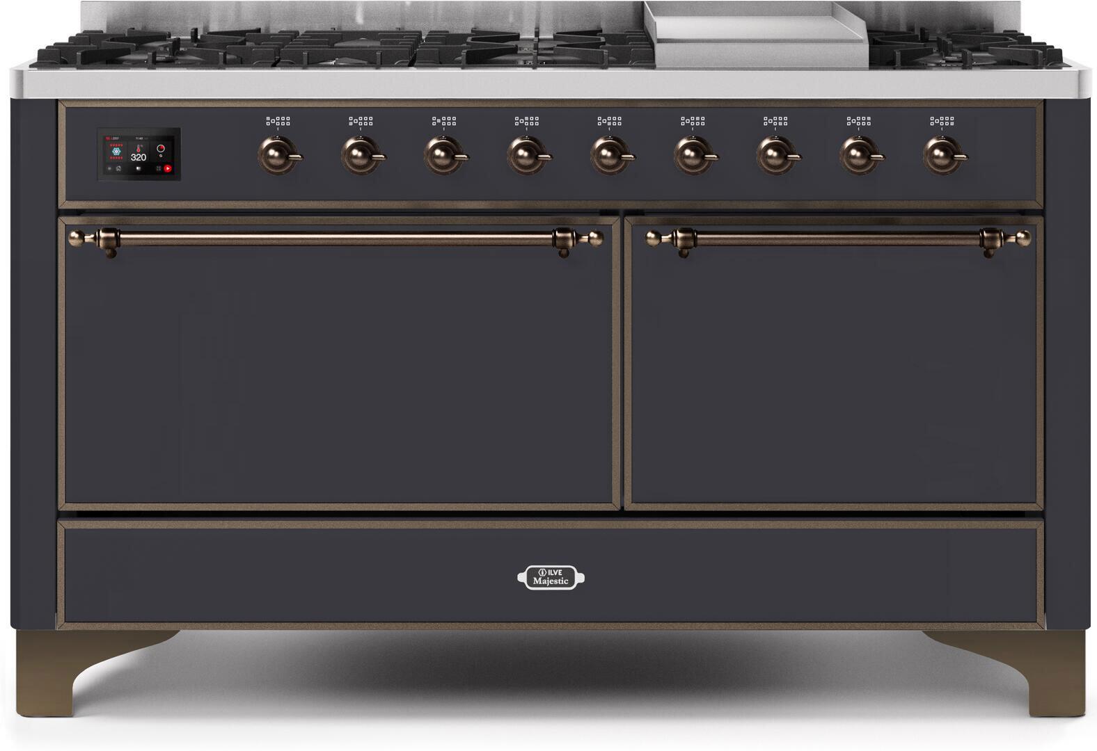 ILVE - 60" Magestic II Series Freestanding Dual Fuel Range - Griddle, Solid Door(s) - Warming Drawer - Liquid Propane ILVE - 60" Magestic II Series Freestanding Dual Fuel Range - Griddle, Solid Door(s) - Warming Drawer - Liquid Propane