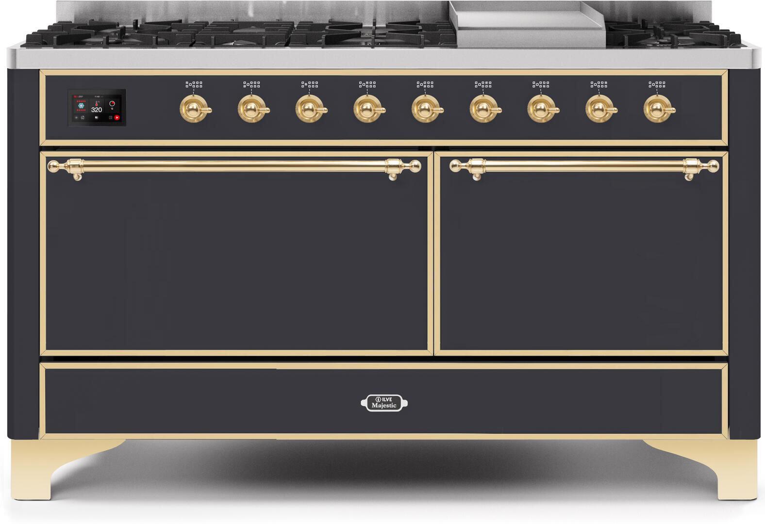 ILVE - 60" Magestic II Series Freestanding Dual Fuel Range - Griddle, Solid Door(s) - Warming Drawer - Liquid Propane ILVE - 60" Magestic II Series Freestanding Dual Fuel Range - Griddle, Solid Door(s) - Warming Drawer - Liquid Propane