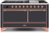 ILVE - 60" Magestic II Series Freestanding Dual Fuel Range - Griddle, Solid Door(s) - Warming Drawer - Liquid Propane ILVE - 60" Magestic II Series Freestanding Dual Fuel Range - Griddle, Solid Door(s) - Warming Drawer - Liquid Propane