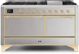 ILVE - 60" Magestic II Series Freestanding Dual Fuel Range - Griddle, Solid Door(s) - Warming Drawer - Liquid Propane ILVE - 60" Magestic II Series Freestanding Dual Fuel Range - Griddle, Solid Door(s) - Warming Drawer - Liquid Propane