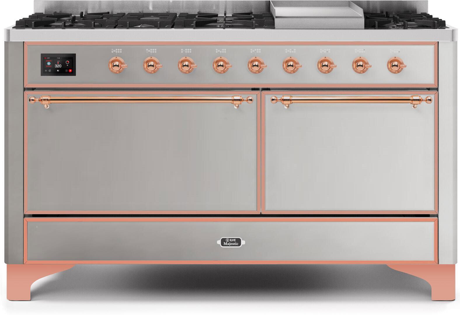 ILVE - 60" Magestic II Series Freestanding Dual Fuel Range - Griddle, Solid Door(s) - Warming Drawer - Liquid Propane ILVE - 60" Magestic II Series Freestanding Dual Fuel Range - Griddle, Solid Door(s) - Warming Drawer - Liquid Propane