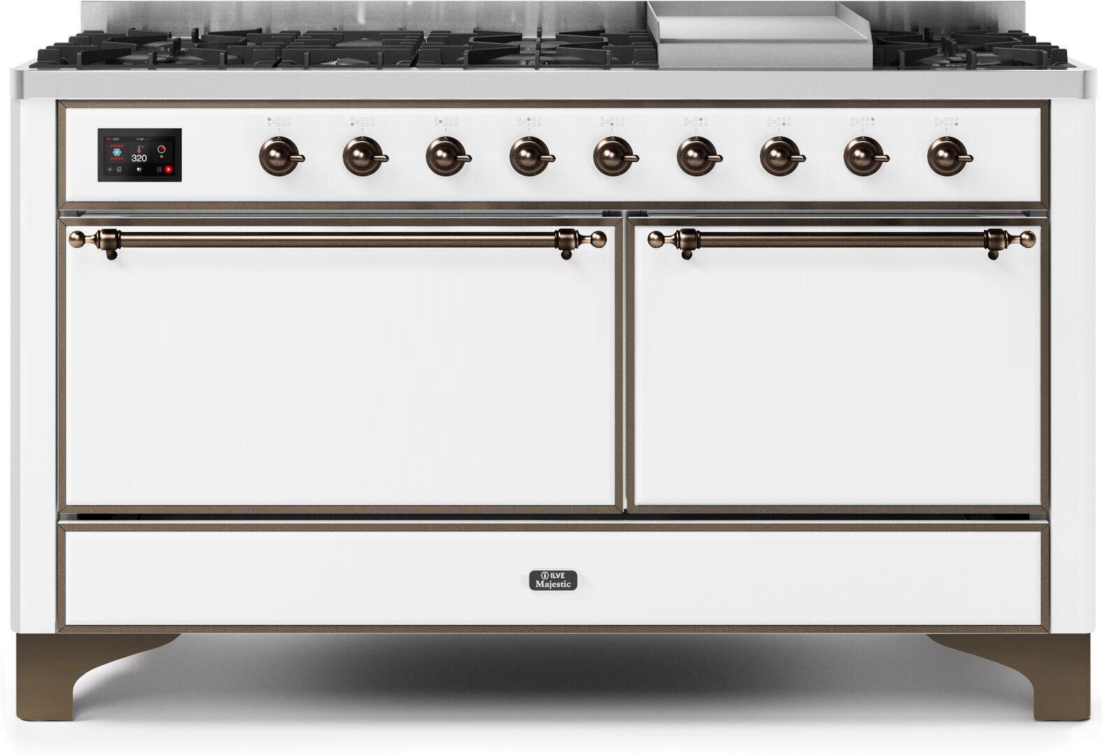 ILVE - 60" Magestic II Series Freestanding Dual Fuel Range - Griddle, Solid Door(s) - Warming Drawer - Liquid Propane ILVE - 60" Magestic II Series Freestanding Dual Fuel Range - Griddle, Solid Door(s) - Warming Drawer - Liquid Propane