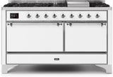 ILVE - 60" Magestic II Series Freestanding Dual Fuel Range - Griddle, Solid Door(s) - Warming Drawer - Liquid Propane ILVE - 60" Magestic II Series Freestanding Dual Fuel Range - Griddle, Solid Door(s) - Warming Drawer - Liquid Propane