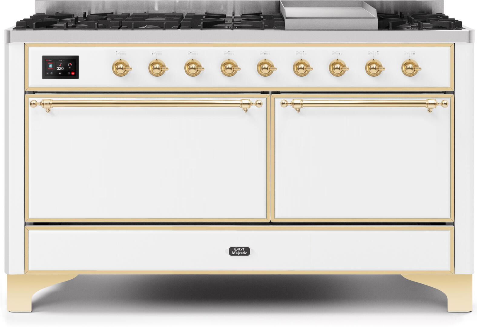 ILVE - 60" Magestic II Series Freestanding Dual Fuel Range - Griddle, Solid Door(s) - Warming Drawer - Liquid Propane ILVE - 60" Magestic II Series Freestanding Dual Fuel Range - Griddle, Solid Door(s) - Warming Drawer - Liquid Propane