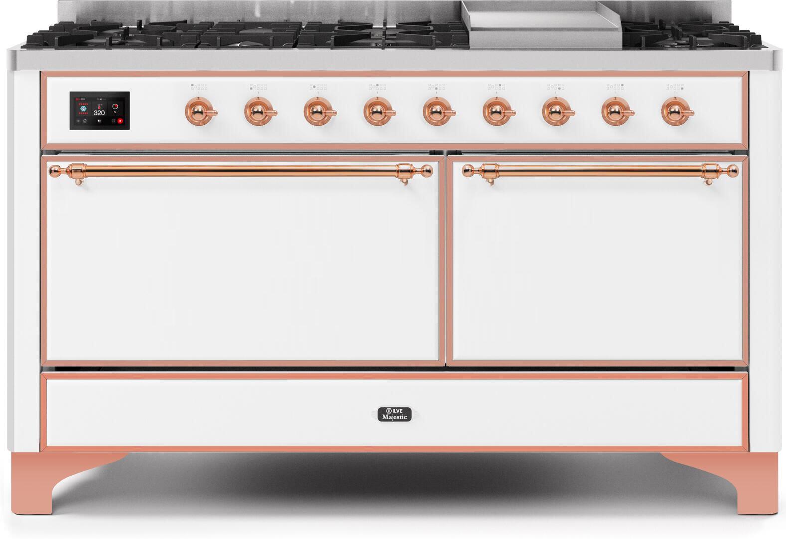 ILVE - 60" Magestic II Series Freestanding Dual Fuel Range - Griddle, Solid Door(s) - Warming Drawer - Liquid Propane ILVE - 60" Magestic II Series Freestanding Dual Fuel Range - Griddle, Solid Door(s) - Warming Drawer - Liquid Propane