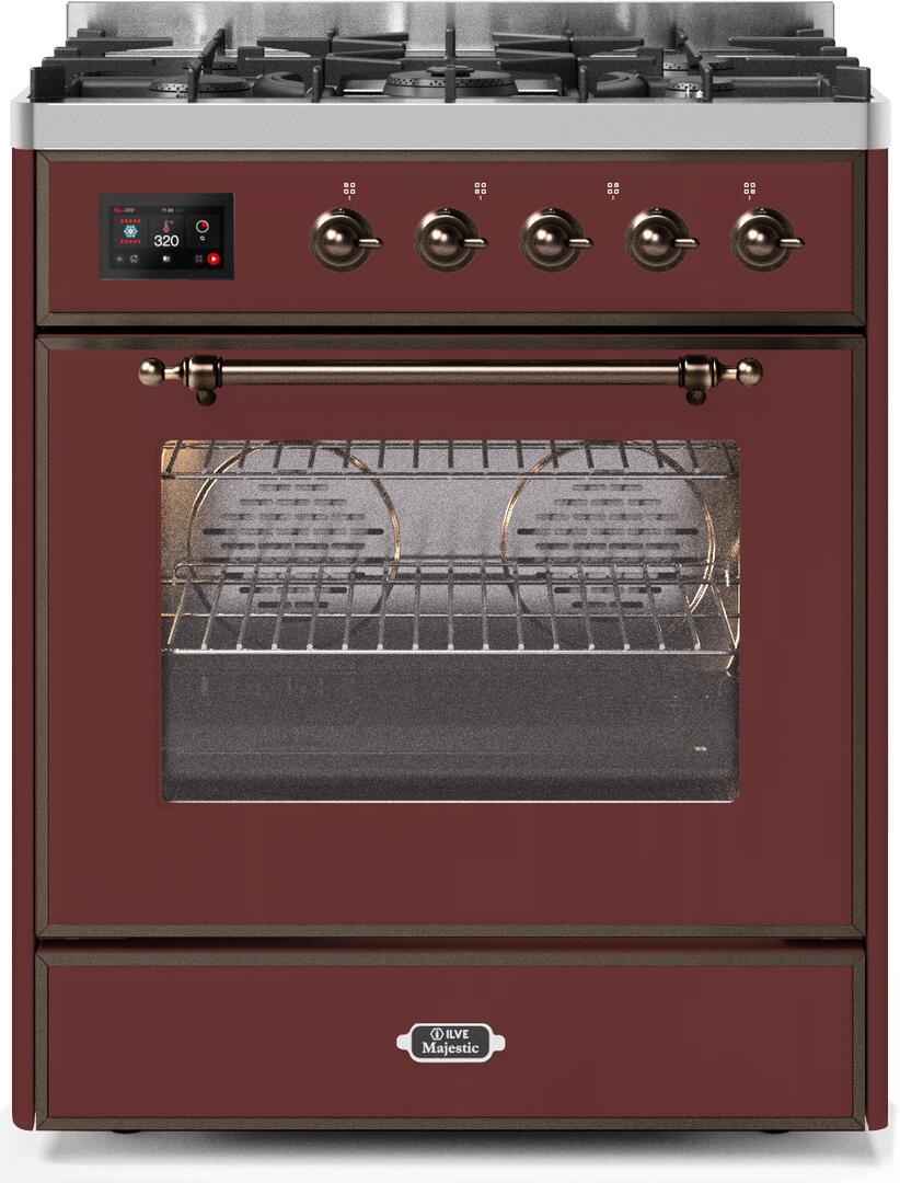 ILVE - 30" Magestic II Series Freestanding Dual Fuel Range - Glass Door(s)- Natural Gas ILVE - 30" Magestic II Series Freestanding Dual Fuel Range - Glass Door(s)- Natural Gas
