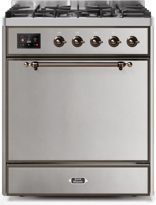 ILVE - 30" Magestic II Series Freestanding Dual Fuel Range - Solid Door(s)- Natural Gas