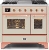 ILVE - 40" Magestic II Series Freestanding Dual Fuel Range - Double Oven - Griddle, Glass Door(s) - Warming Drawer - Liquid Propane ILVE - 40" Magestic II Series Freestanding Dual Fuel Range - Double Oven - Griddle, Glass Door(s) - Warming Drawer - Liquid Propane