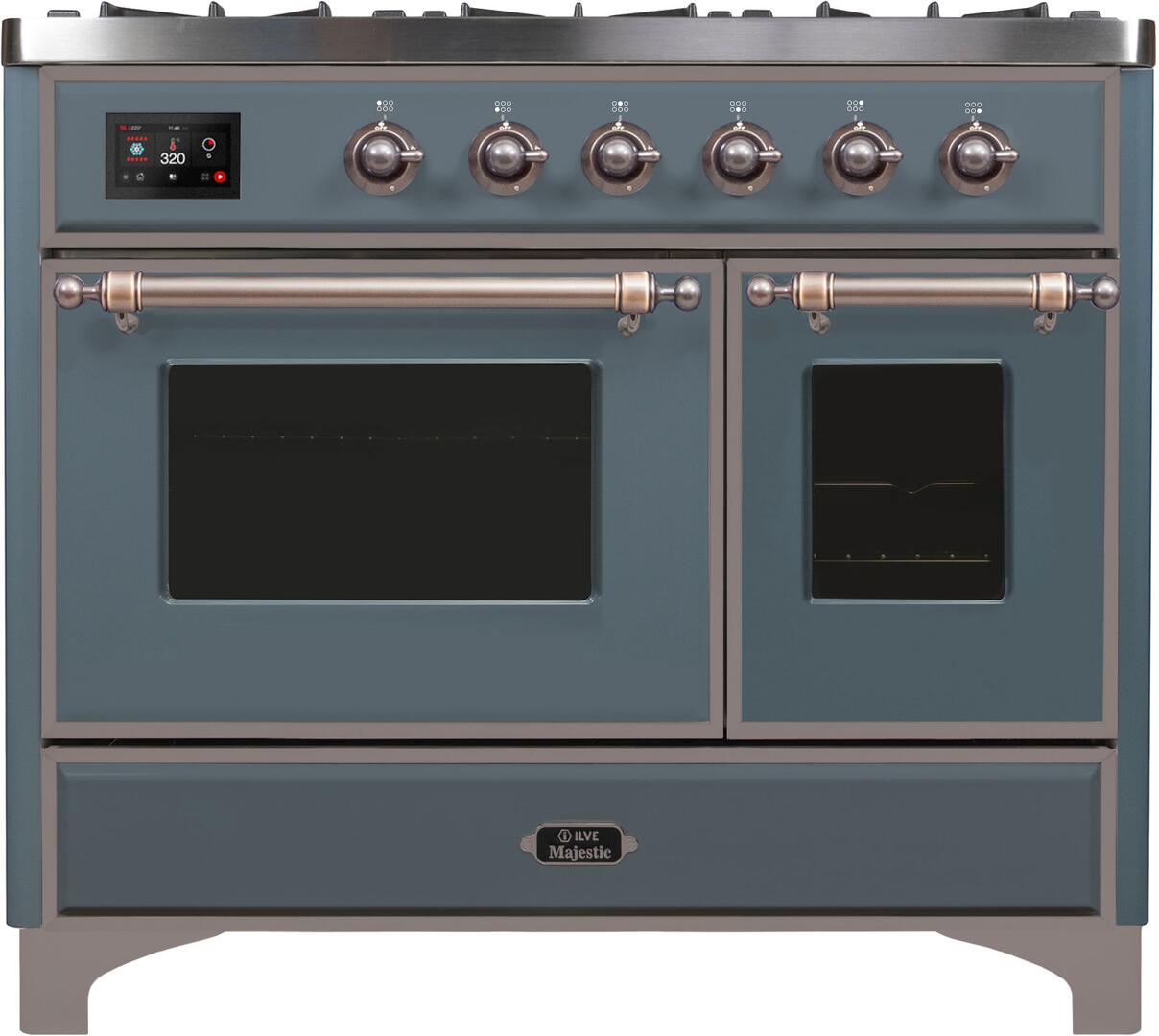 ILVE - 40" Magestic II Series Freestanding Dual Fuel Range - Double Oven - Griddle, Glass Door(s) - Warming Drawer - Liquid Propane ILVE - 40" Magestic II Series Freestanding Dual Fuel Range - Double Oven - Griddle, Glass Door(s) - Warming Drawer - Liquid Propane