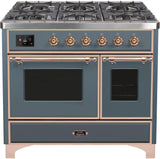 ILVE - 40" Magestic II Series Freestanding Dual Fuel Range - Double Oven - Griddle, Glass Door(s) - Warming Drawer - Liquid Propane ILVE - 40" Magestic II Series Freestanding Dual Fuel Range - Double Oven - Griddle, Glass Door(s) - Warming Drawer - Liquid Propane