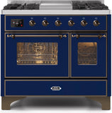 ILVE - 40" Magestic II Series Freestanding Dual Fuel Range - Double Oven - Griddle, Glass Door(s) - Warming Drawer - Liquid Propane ILVE - 40" Magestic II Series Freestanding Dual Fuel Range - Double Oven - Griddle, Glass Door(s) - Warming Drawer - Liquid Propane