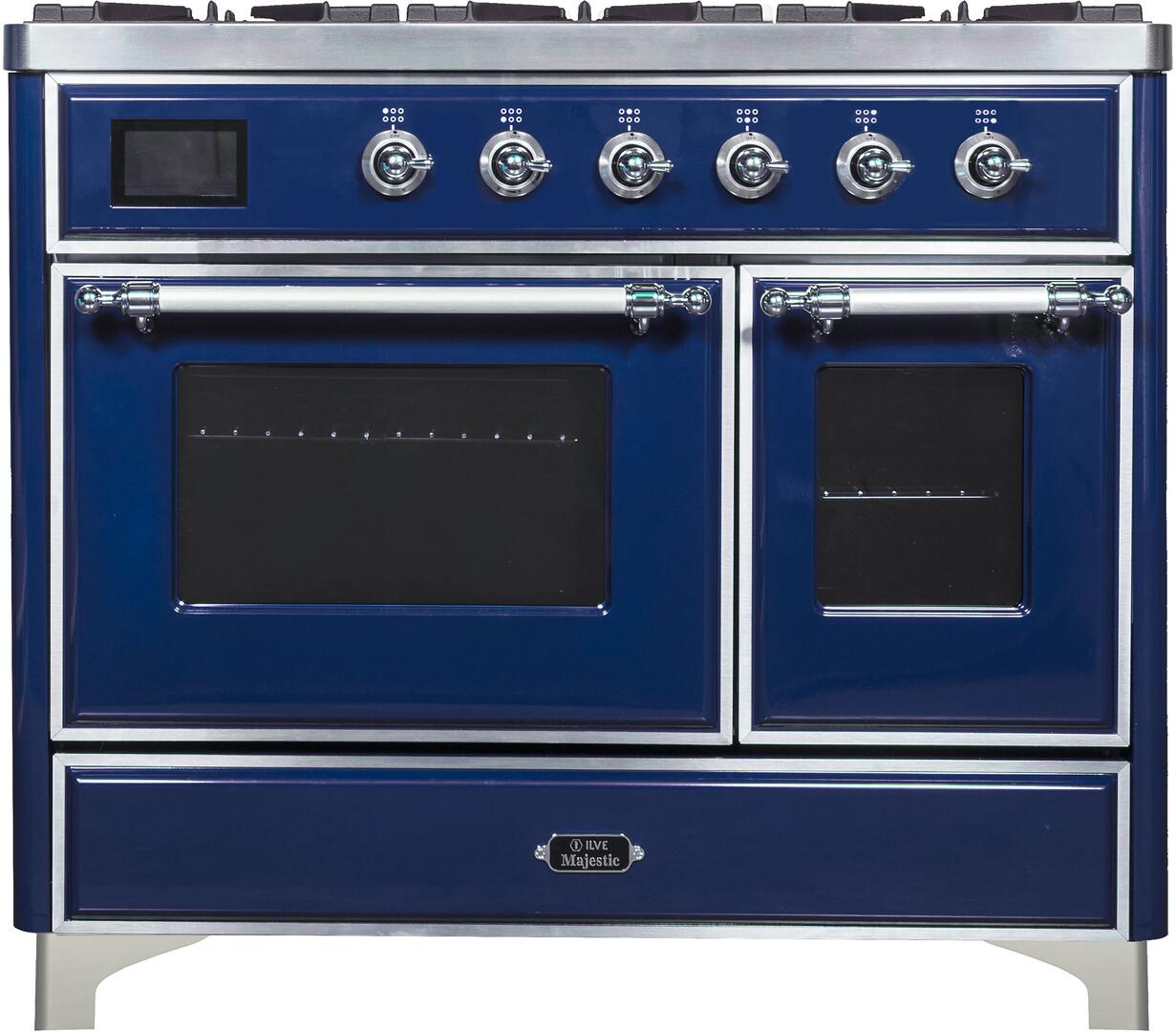 ILVE - 40" Magestic II Series Freestanding Dual Fuel Range - Double Oven - Griddle, Glass Door(s) - Warming Drawer - Liquid Propane ILVE - 40" Magestic II Series Freestanding Dual Fuel Range - Double Oven - Griddle, Glass Door(s) - Warming Drawer - Liquid Propane