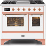 ILVE - 40" Magestic II Series Freestanding Dual Fuel Range - Double Oven - Griddle, Glass Door(s) - Warming Drawer - Liquid Propane ILVE - 40" Magestic II Series Freestanding Dual Fuel Range - Double Oven - Griddle, Glass Door(s) - Warming Drawer - Liquid Propane
