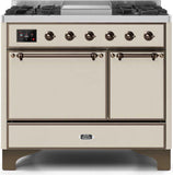 ILVE - 40" Magestic II Series Freestanding Dual Fuel Range - Double Oven - Griddle, Solid Door(s) - Warming Drawer - Liquid Propane ILVE - 40" Magestic II Series Freestanding Dual Fuel Range - Double Oven - Griddle, Solid Door(s) - Warming Drawer - Liquid Propane
