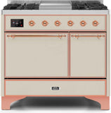 ILVE - 40" Magestic II Series Freestanding Dual Fuel Range - Double Oven - Griddle, Solid Door(s) - Warming Drawer - Liquid Propane ILVE - 40" Magestic II Series Freestanding Dual Fuel Range - Double Oven - Griddle, Solid Door(s) - Warming Drawer - Liquid Propane
