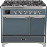 ILVE - 40" Magestic II Series Freestanding Dual Fuel Range - Double Oven - Griddle, Solid Door(s) - Warming Drawer - Liquid Propane ILVE - 40" Magestic II Series Freestanding Dual Fuel Range - Double Oven - Griddle, Solid Door(s) - Warming Drawer - Liquid Propane