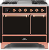 ILVE - 40" Magestic II Series Freestanding Dual Fuel Range - Double Oven - Griddle, Solid Door(s) - Warming Drawer - Liquid Propane ILVE - 40" Magestic II Series Freestanding Dual Fuel Range - Double Oven - Griddle, Solid Door(s) - Warming Drawer - Liquid Propane