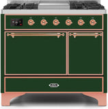 ILVE - 40" Magestic II Series Freestanding Dual Fuel Range - Double Oven - Griddle, Solid Door(s) - Warming Drawer - Liquid Propane ILVE - 40" Magestic II Series Freestanding Dual Fuel Range - Double Oven - Griddle, Solid Door(s) - Warming Drawer - Liquid Propane