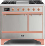ILVE - 40" Magestic II Series Freestanding Dual Fuel Range - Double Oven - Griddle, Solid Door(s) - Warming Drawer - Liquid Propane ILVE - 40" Magestic II Series Freestanding Dual Fuel Range - Double Oven - Griddle, Solid Door(s) - Warming Drawer - Liquid Propane